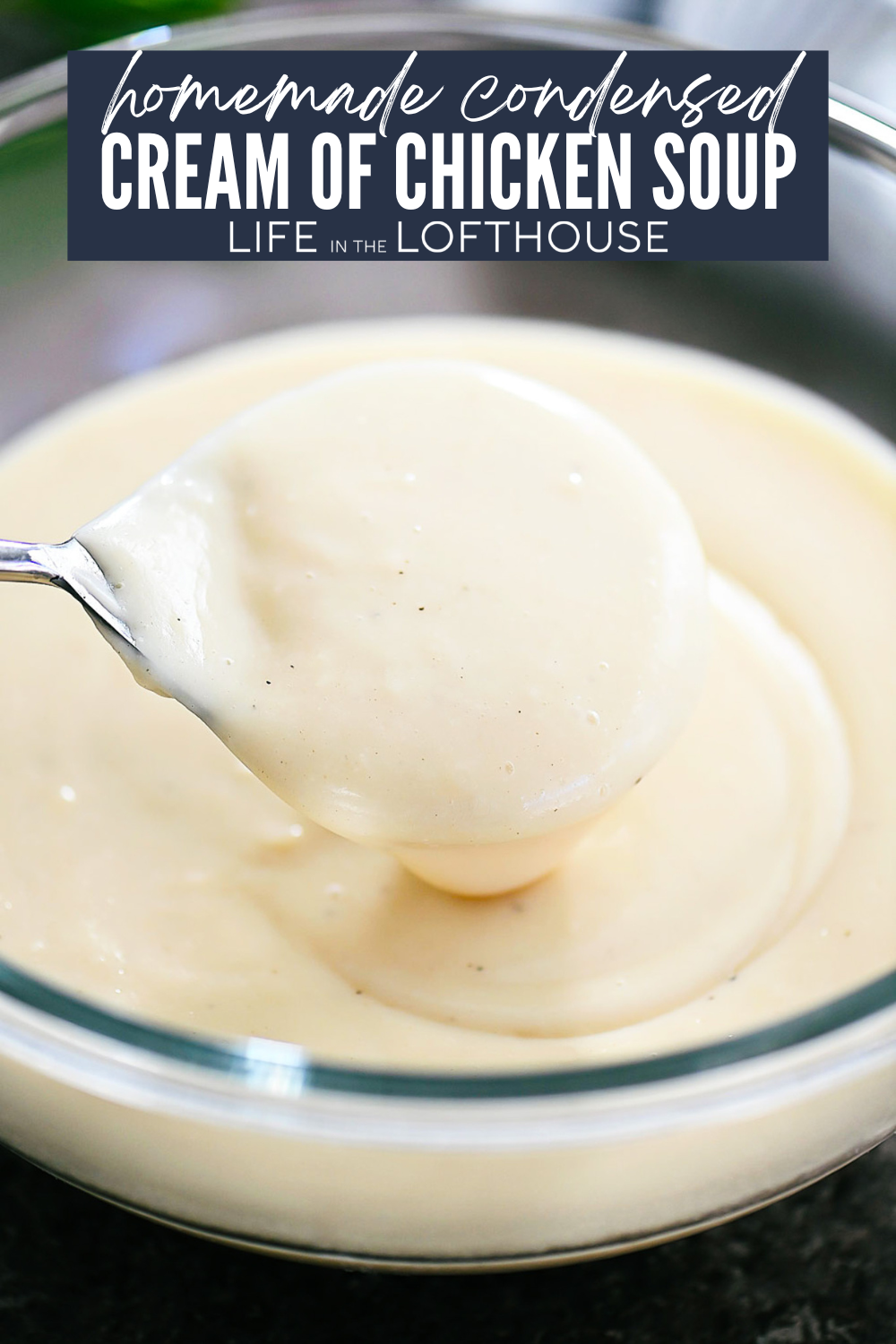 This Homemade Condensed Cream of Chicken Soup is a version of the popular canned soup made with simple ingredients and classic flavor!