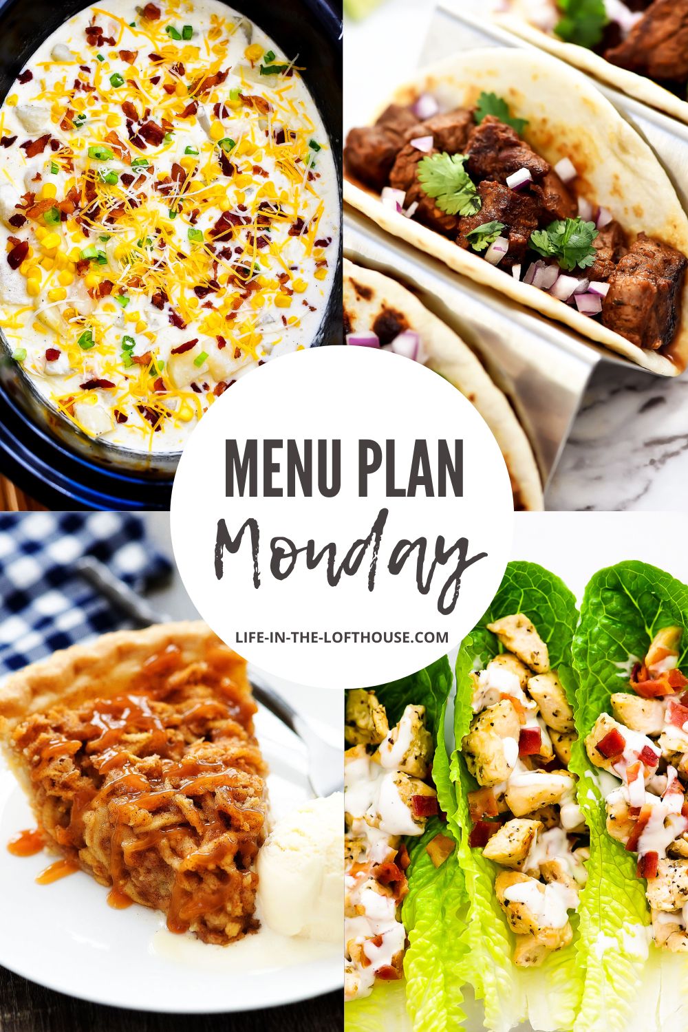 Menu Plan Monday is a list of six dinners and one dessert idea. Life-in-the-Lofthouse.com