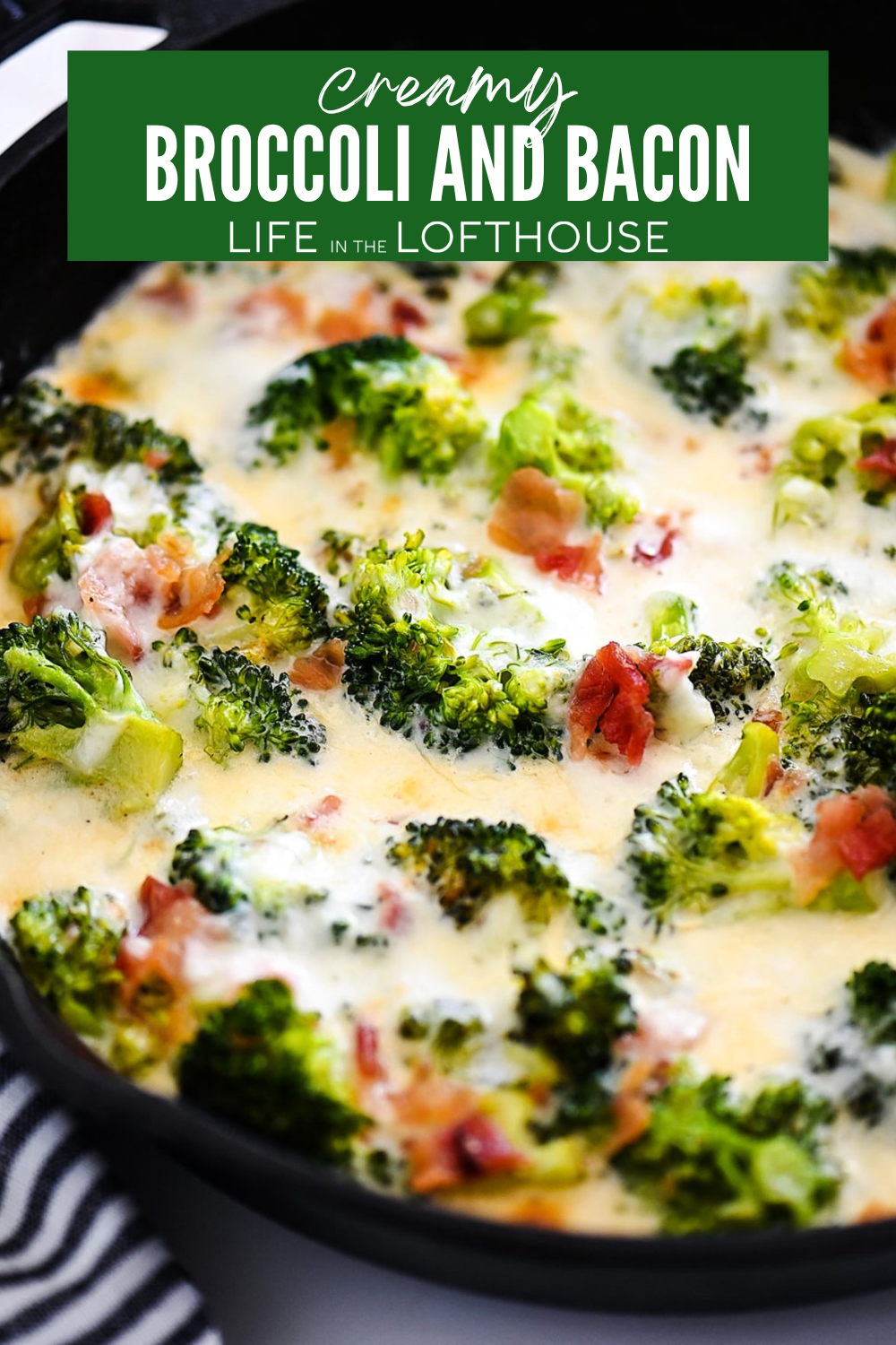 Creamy Broccoli and Bacon Pinterest Pin