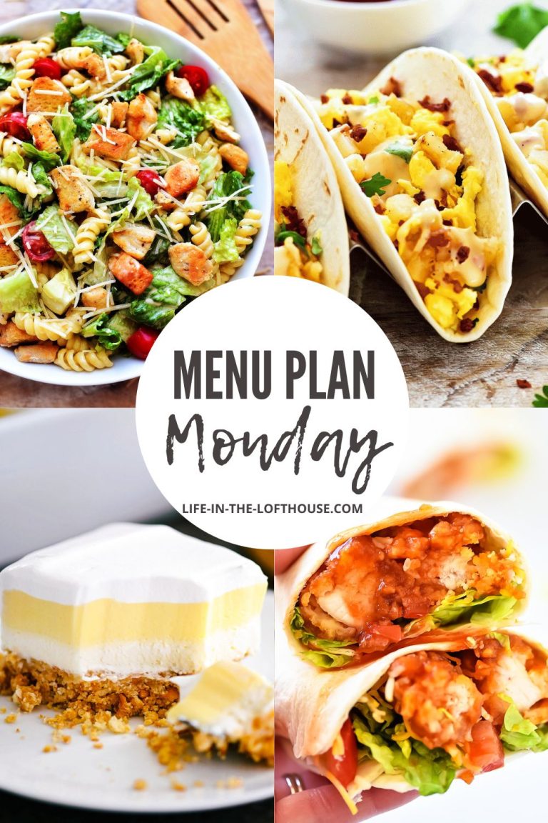 Menu Plan Monday weekly recipes