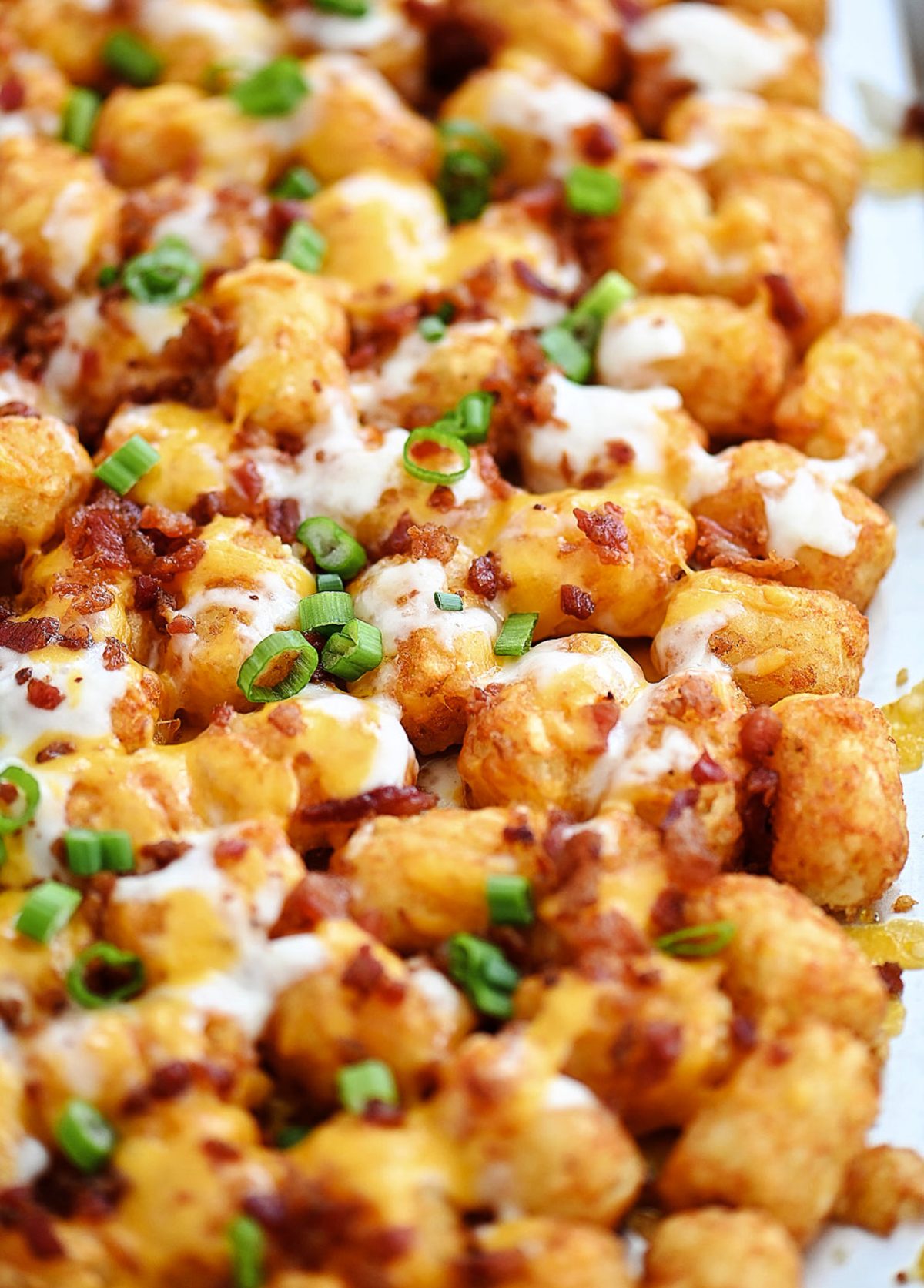 Loaded tater tot nachos