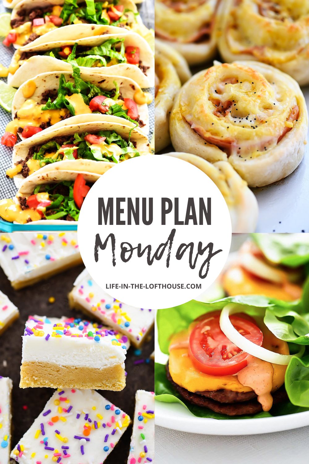 Each Menu Plan Monday has a weekly menu of six dinners and one dessert.