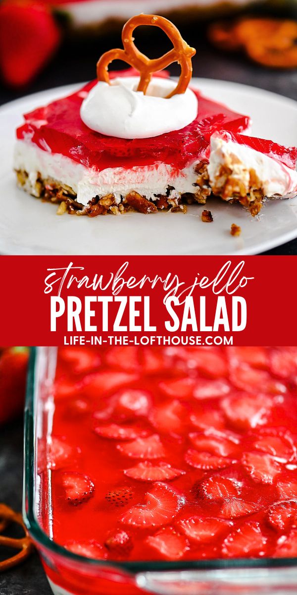 Strawberry Jello Pretzel Salad Pinterest Pin
