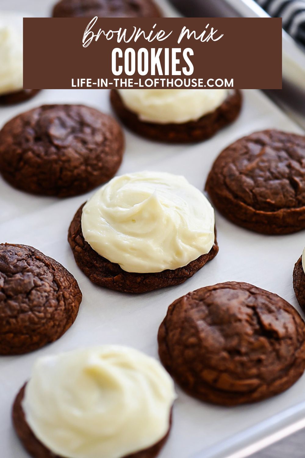 Brownie Mix Cookies with Cream Cheese Frosting