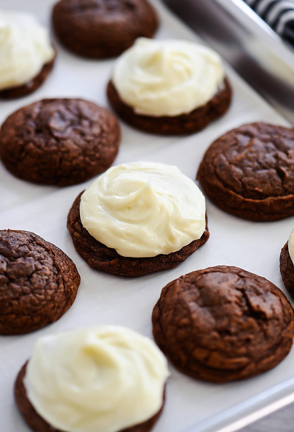 Brownie Mix Cookies with Cream Cheese Frosting
