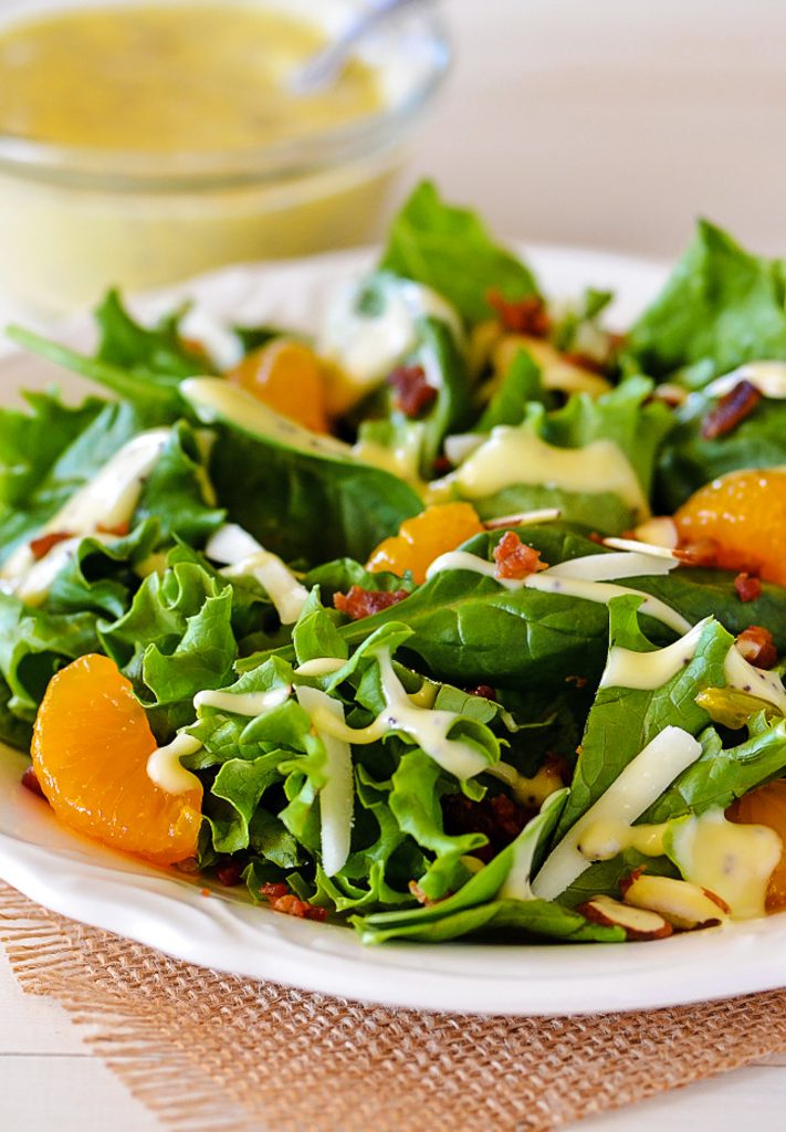 Spinach Salad with Bacon, Almonds, and Oranges