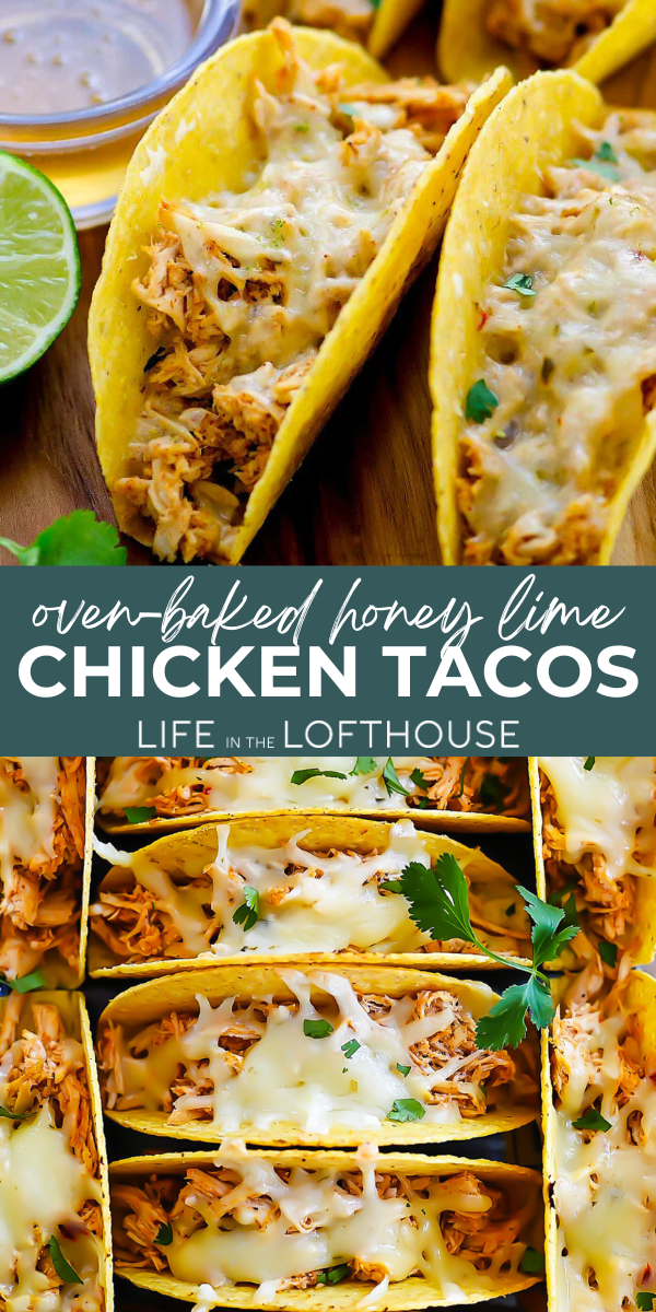 Oven Baked Honey Lime Chicken Tacos Pinterest Pin