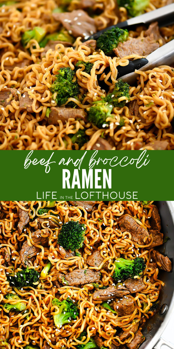 Beef and Broccoli Ramen is filled with broccoli florets, tender beef, savory sauce, and ramen noodles. This dish is a family favorite!