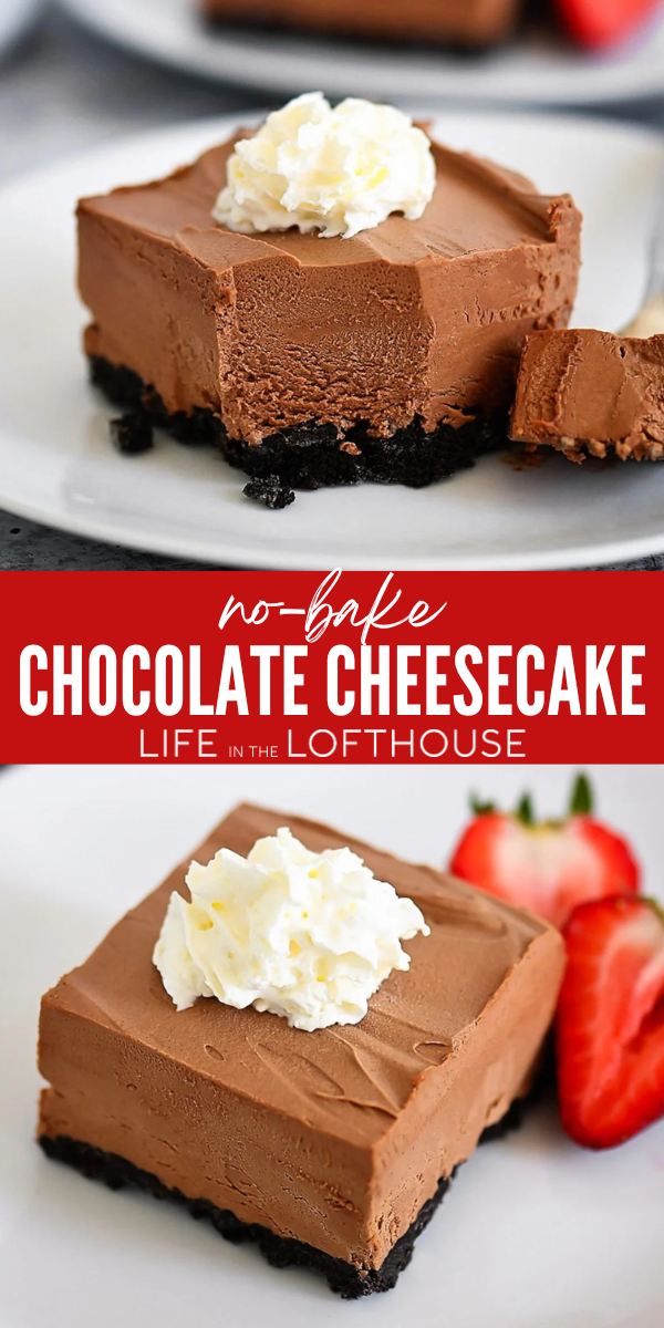 No-Bake Chocolate Cheesecake Pinterest Pin