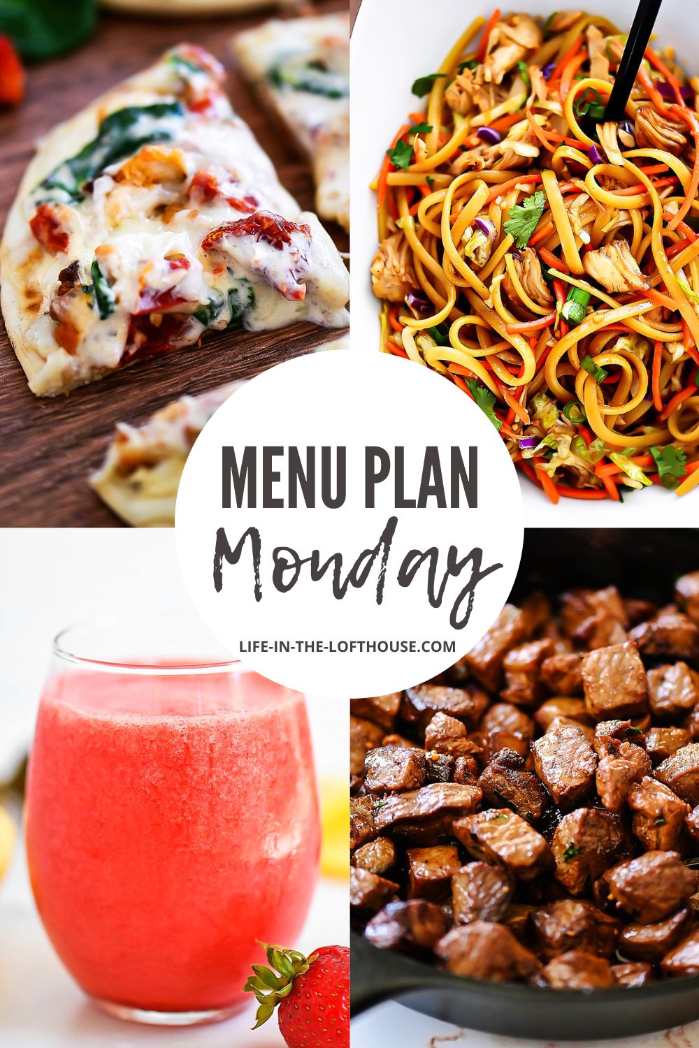 Menu Plan Monday is a list of six dinners and one dessert.