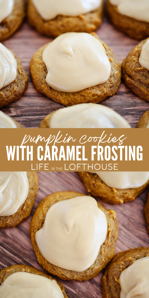 Pumpkin Cookies with Caramel Frosting are unbelievably delicious! They are filled with pumpkin and cinnamon flavors, and the sweet caramel frosting finishes them off to perfection.