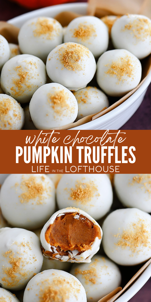 White Chocolate Pumpkin Truffles are a treat that will turn your next fall party into a night to remember! A soft and delicious pumpkin mixture is rolled together, then dipped in rich white chocolate.