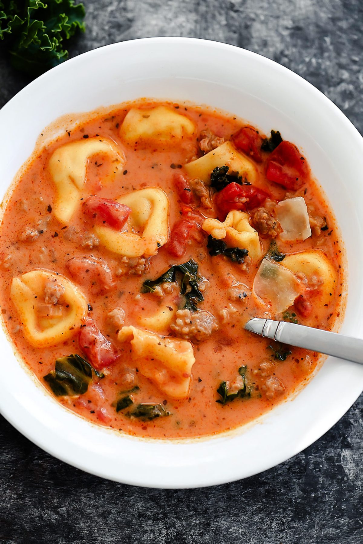Creamy Sausage Tortellini Soup