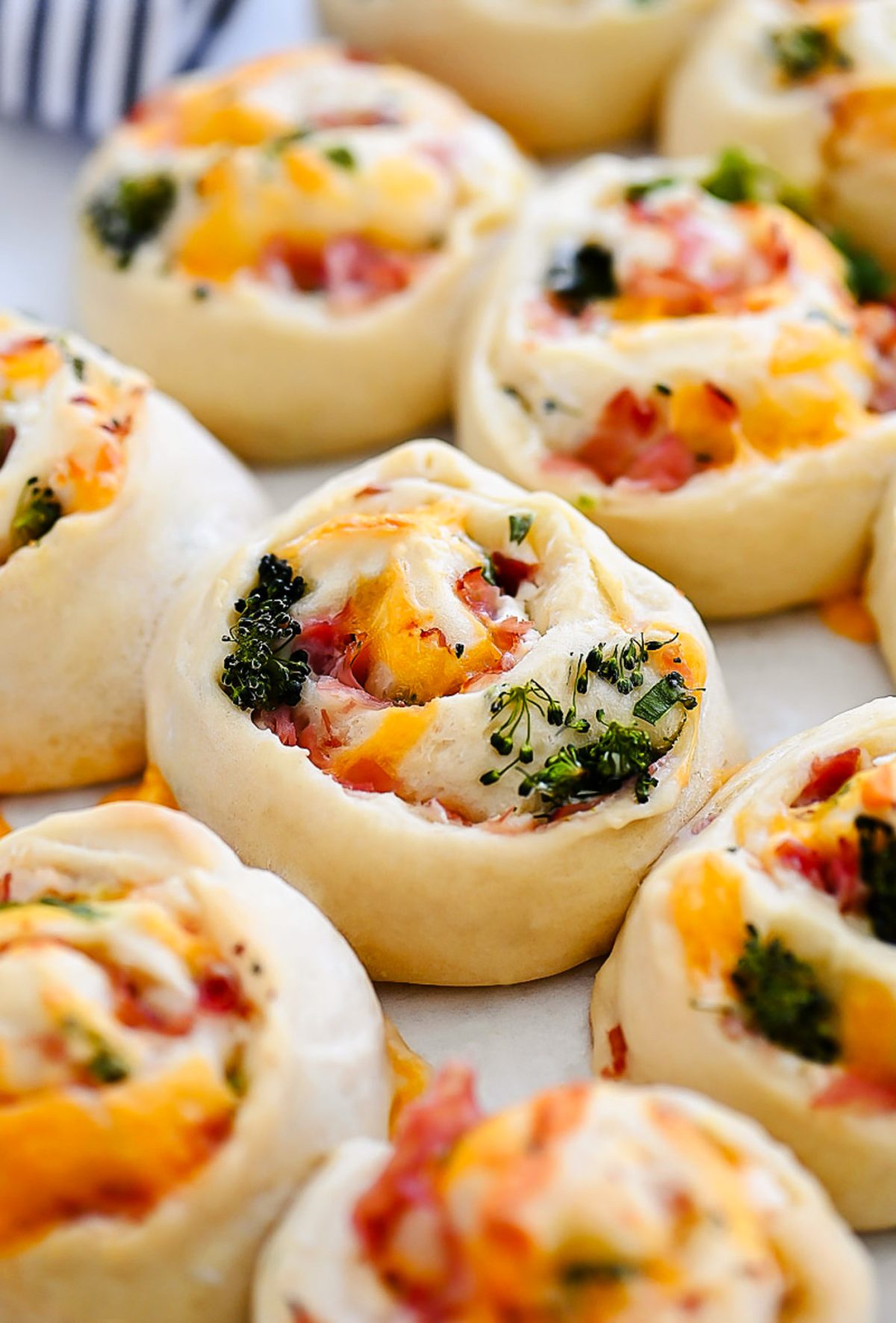 Spiral Stuffed Ham and Cheese Rolls