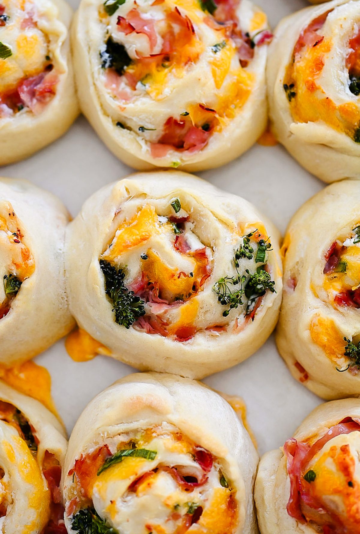 Spiral Stuffed Ham and Cheese Rolls