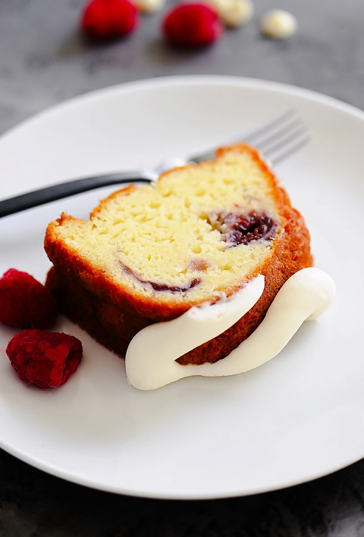 White Chocolate Raspberry Cake with Cream Cheese Frosting