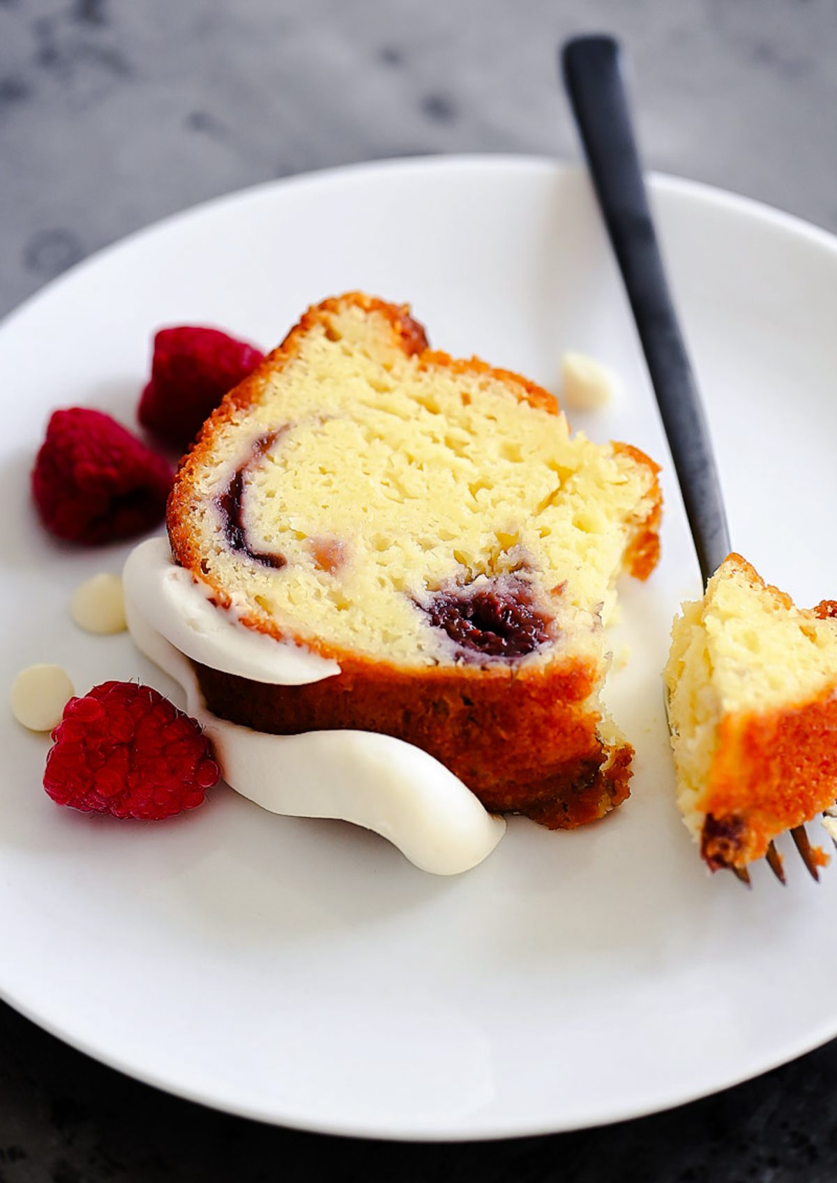 White Chocolate Raspberry Cake with Cream Cheese Frosting