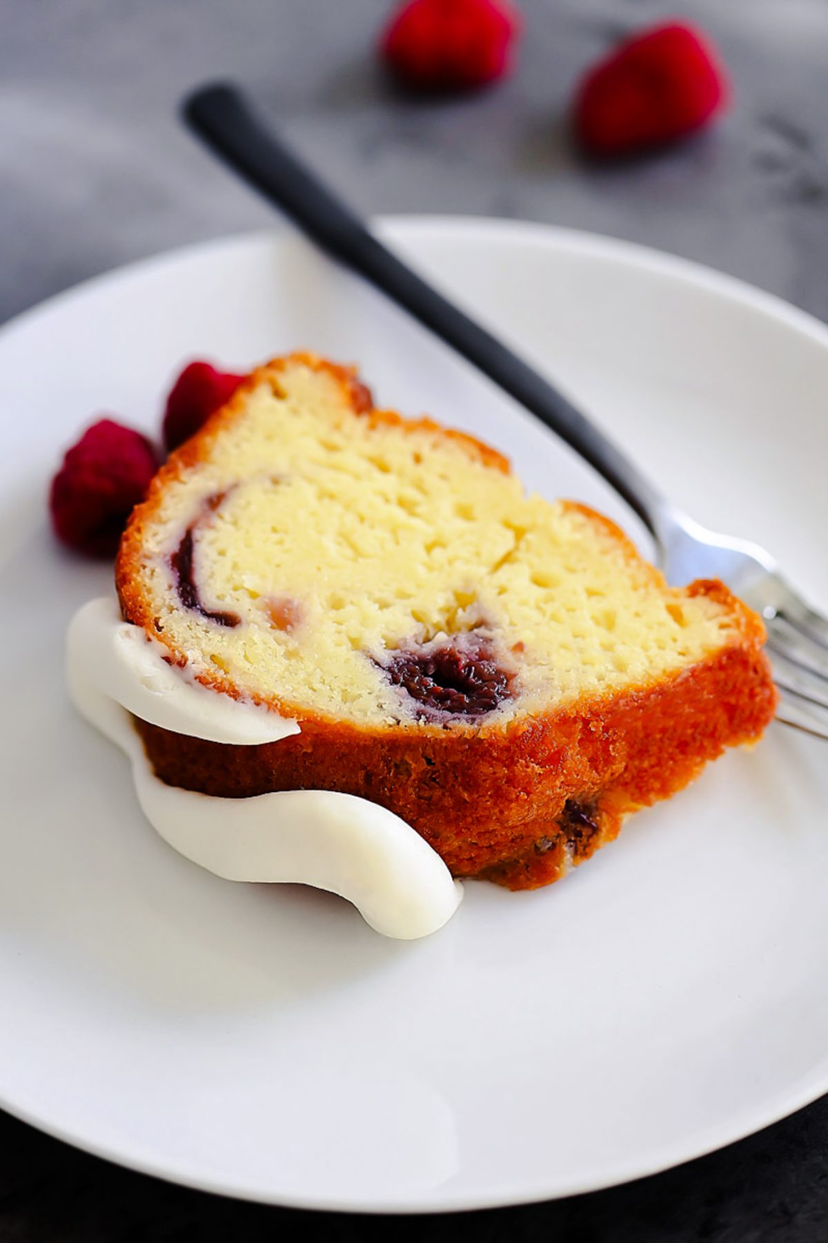 White Chocolate Raspberry Cake with Cream Cheese Frosting