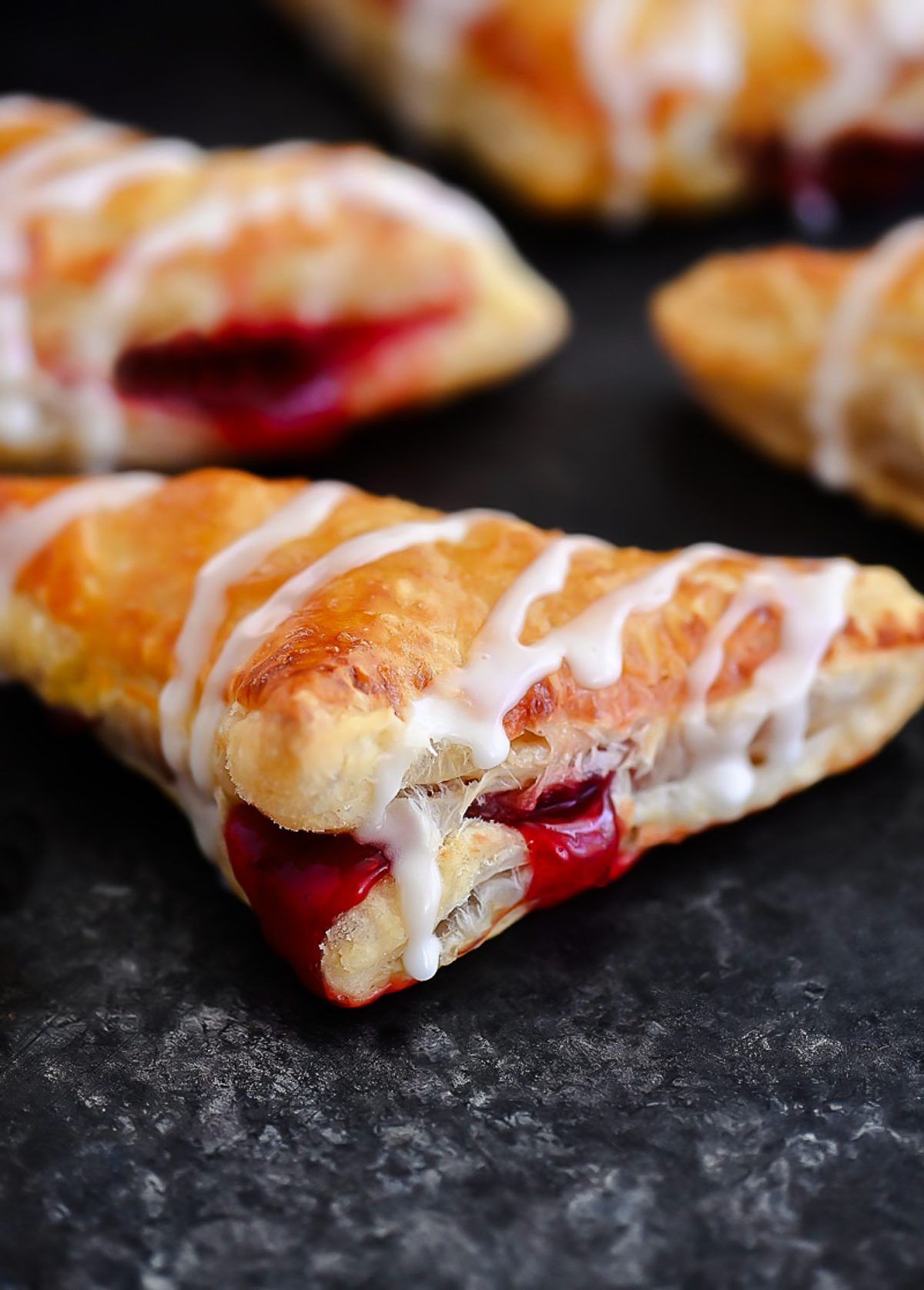 Fruit-filled puff pastries with cherry filling and sweet glaze. Life-in-the-Lofthouse.com