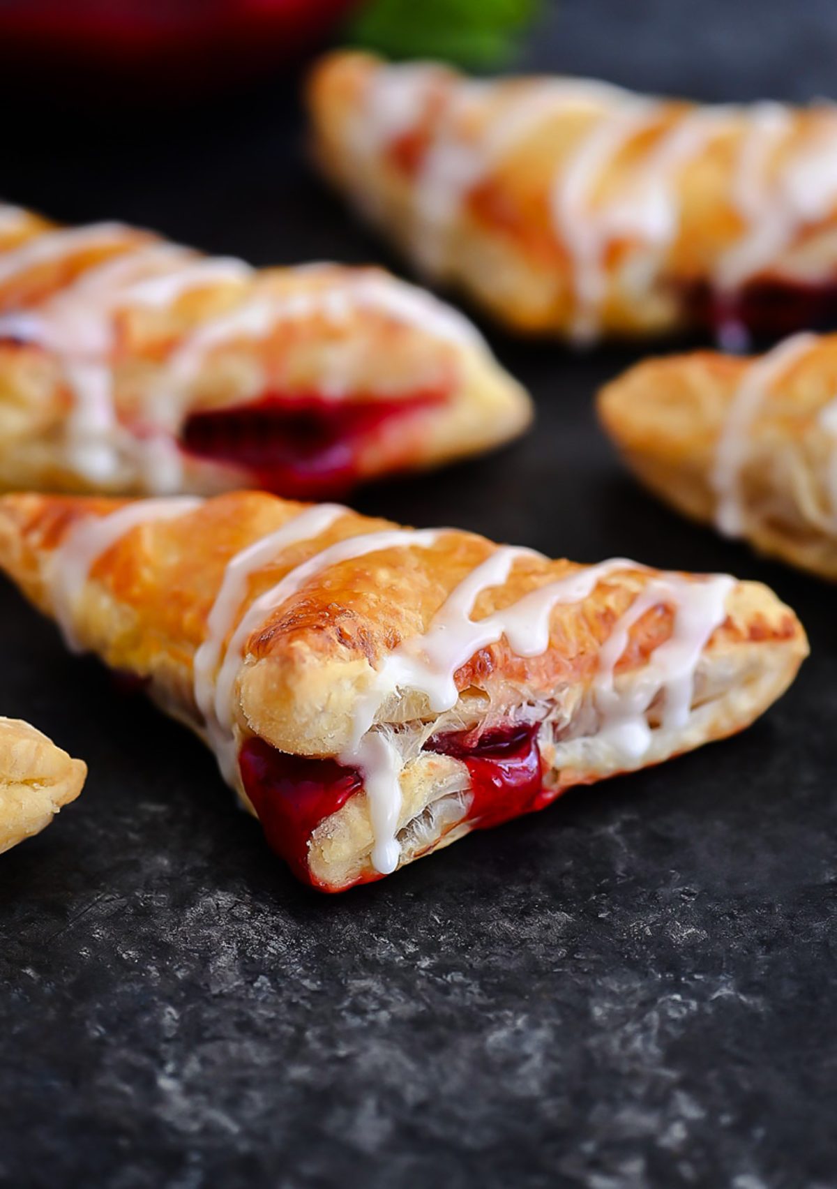 Fruit-filled puff pastries with cherry filling and sweet glaze. Life-in-the-Lofthouse.com
