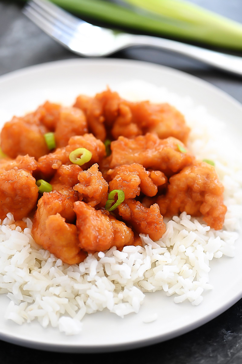 Sweet and Sour Chicken is bite-sized pieces of chicken covered in a delicious sweet and tangy sauce. Life-in-the-Lofthouse.com