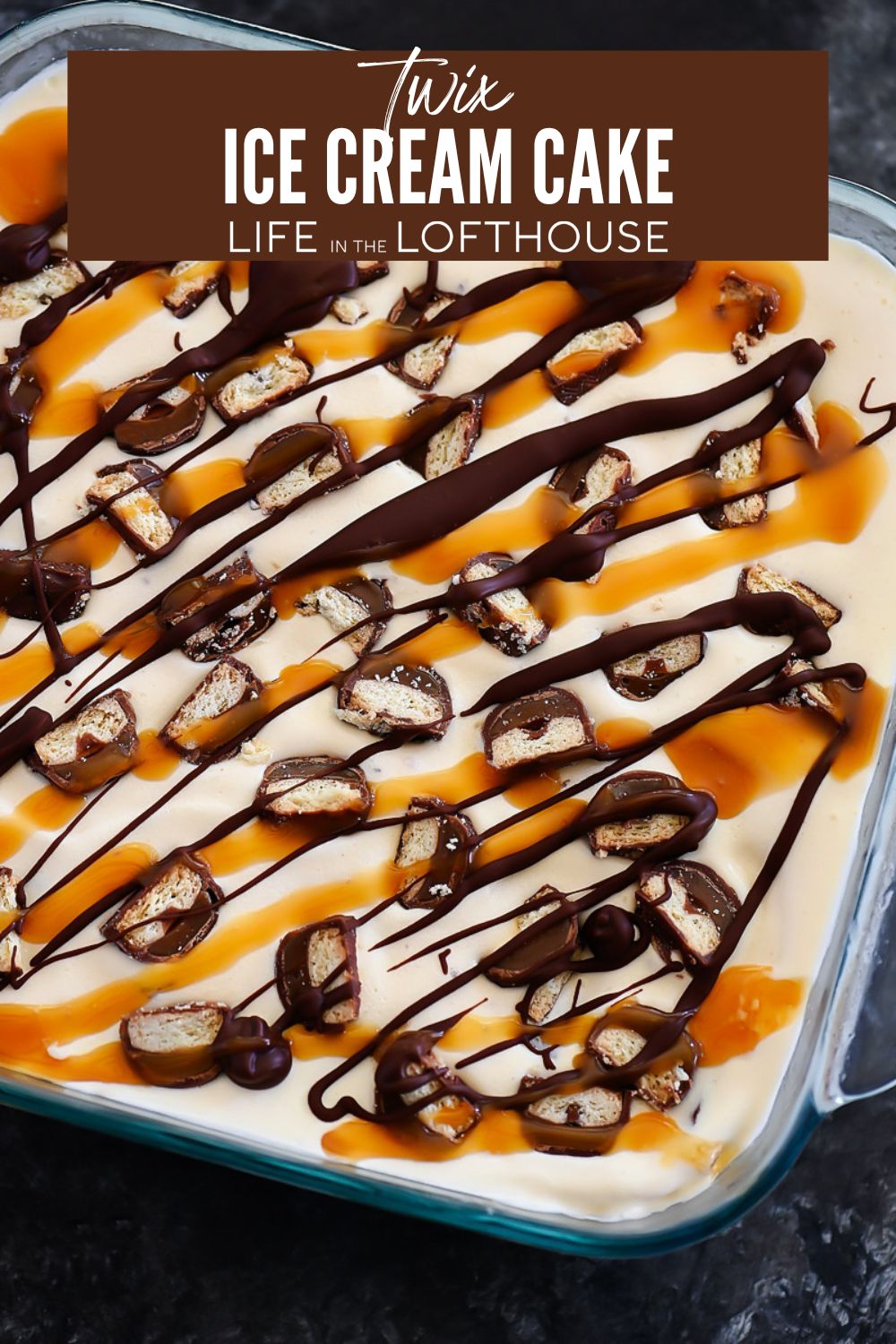 Ice Cream Cake with Twix Bars