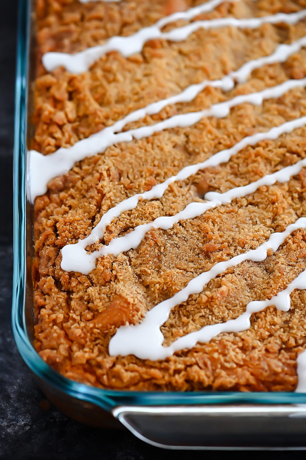 Pumpkin Spice Cake with Cinnamon and Brown Sugar Crumb Topping.