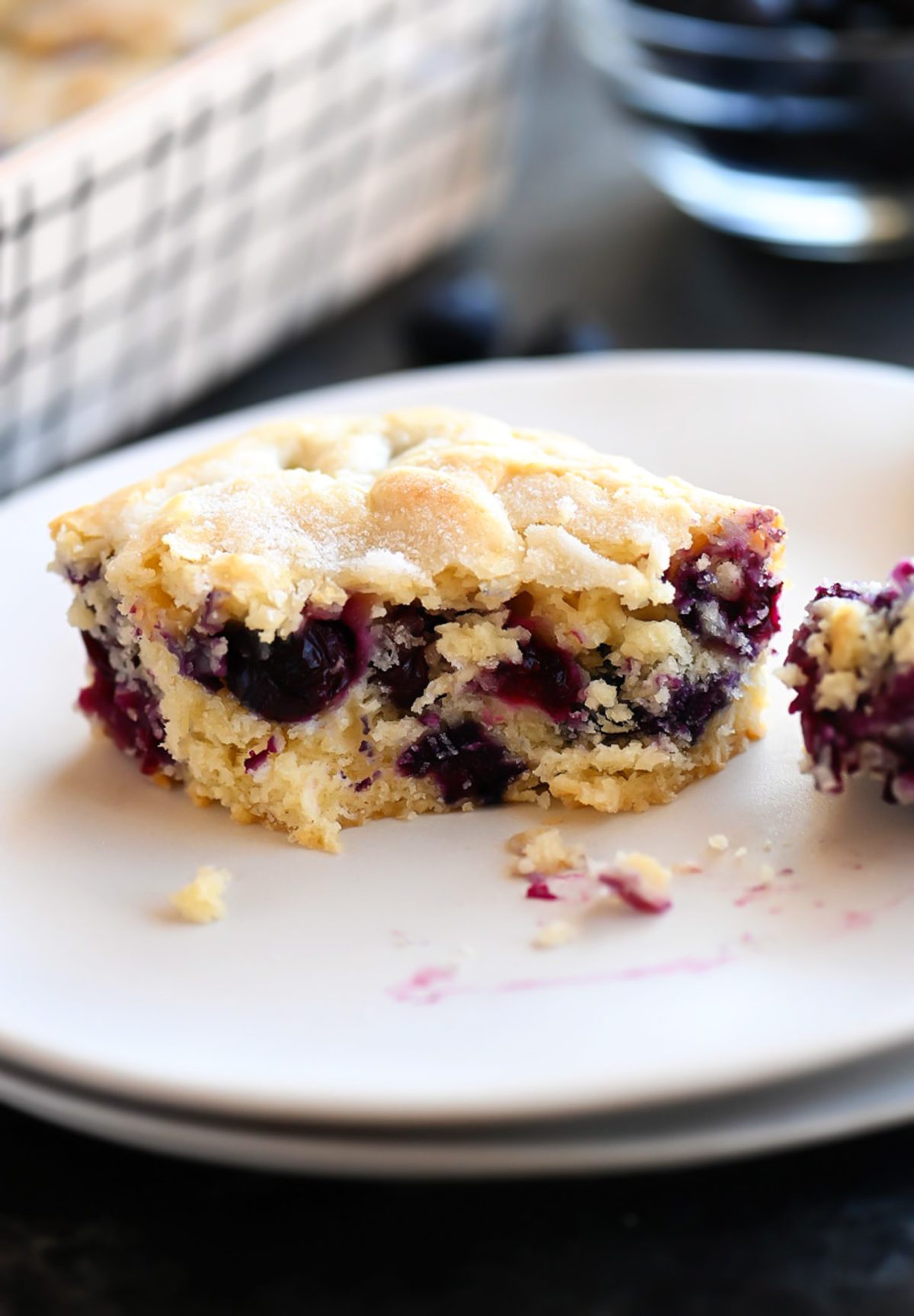 Blueberry Breakfast Cake is a moist, soft vanilla cake filled with fresh blueberries. Life-in-the-Lofthouse.com