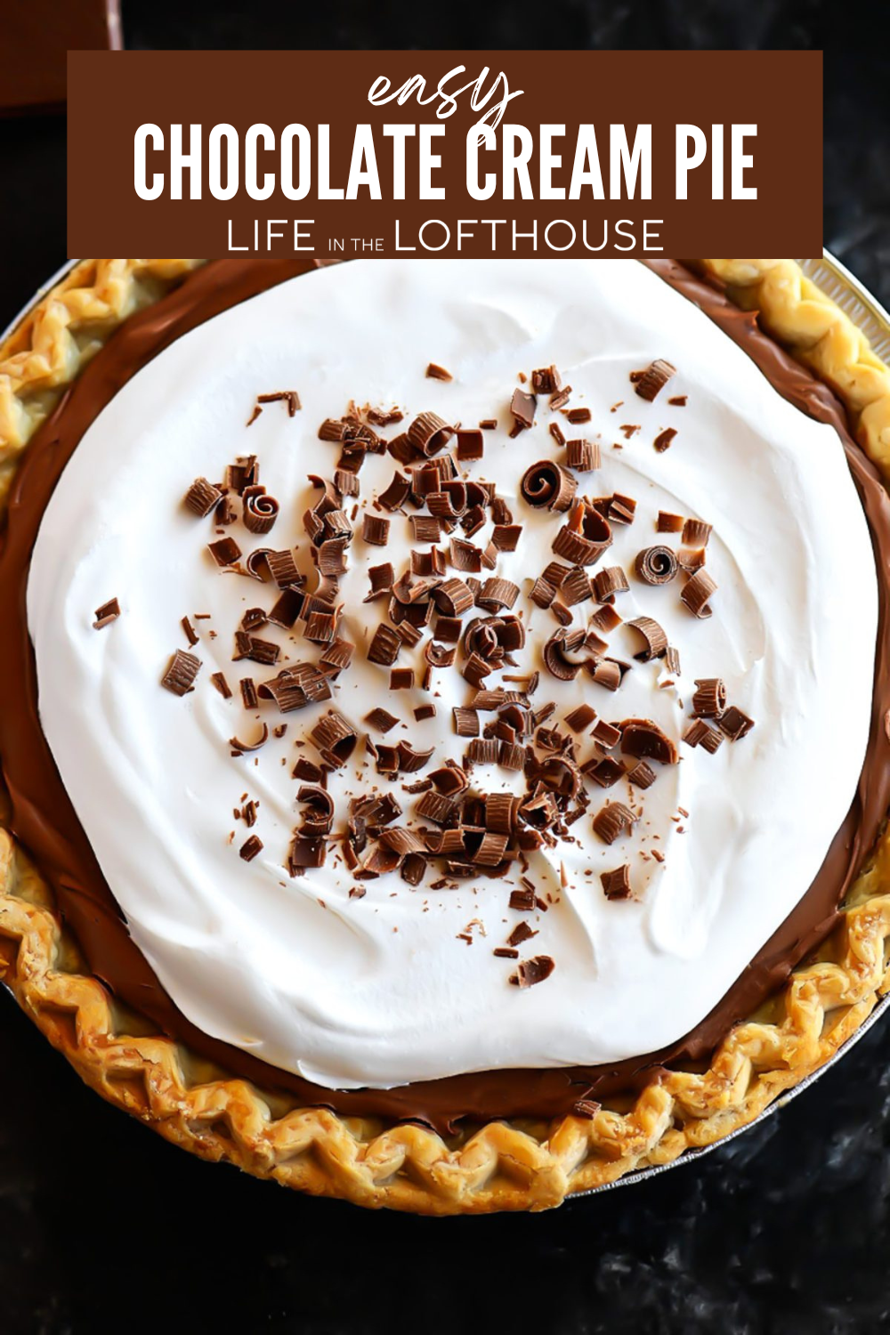 Easy Chocolate Cream Pie Pinterest Pin
