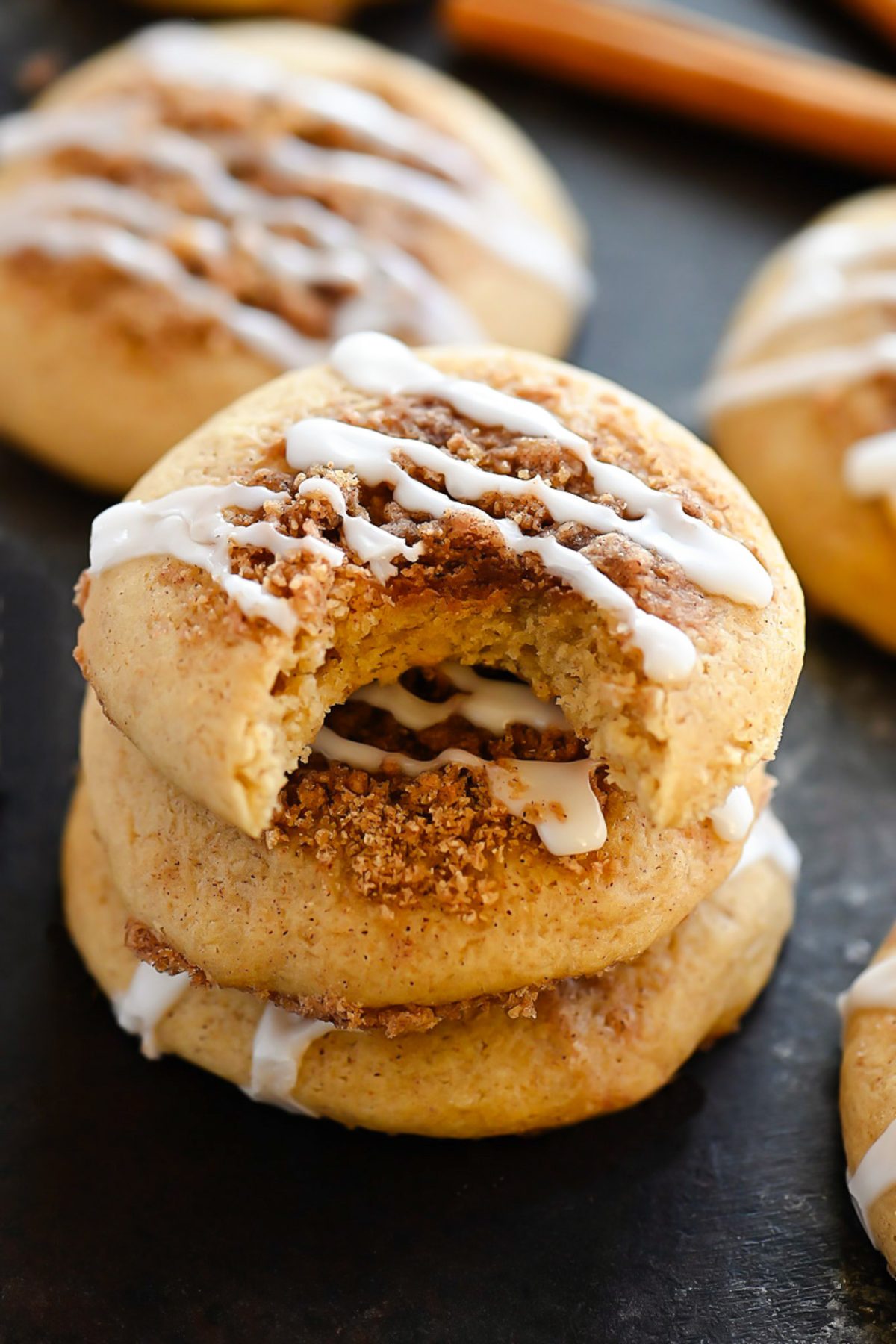 Coffee Cake Cookies with glaze