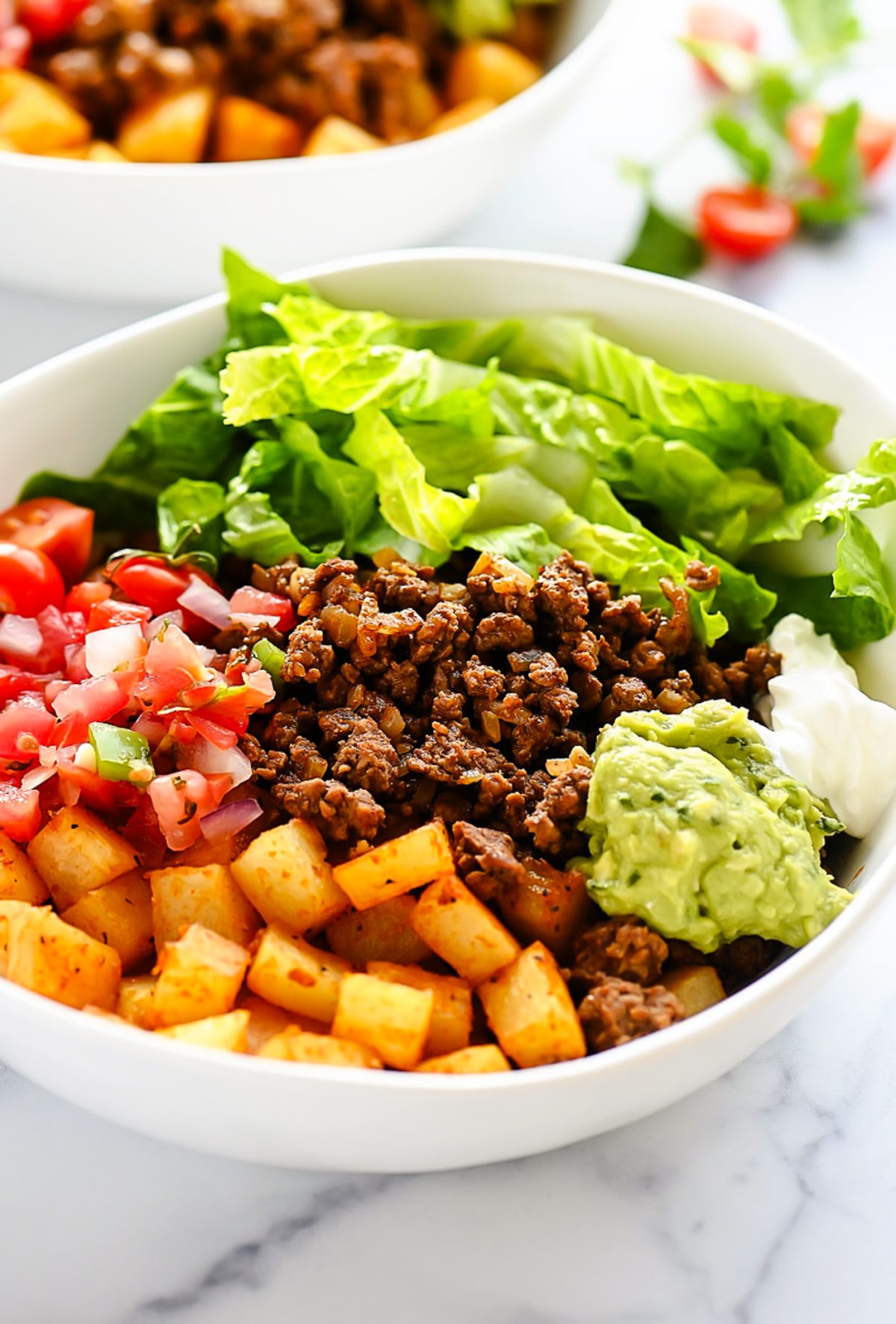 Beef Taco Potato Bowls