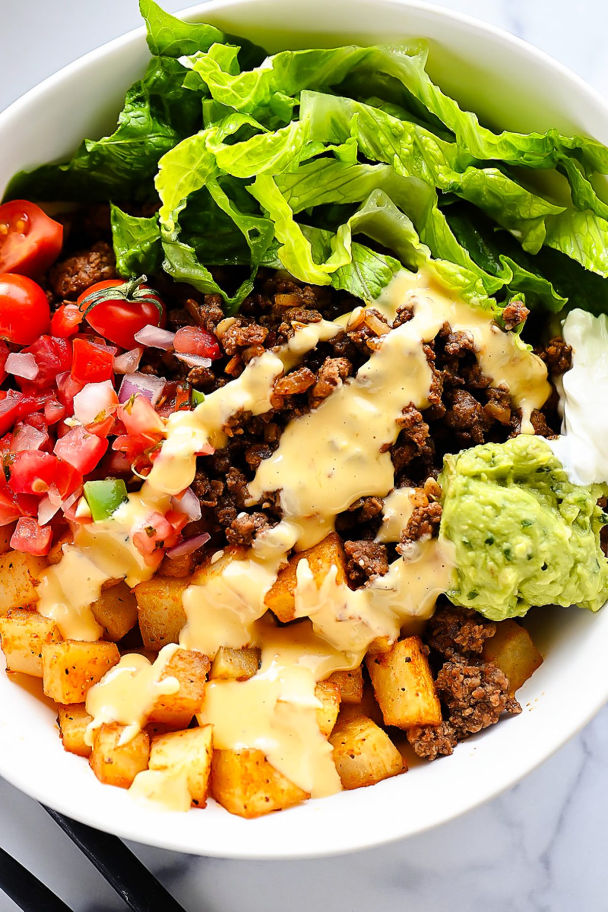 Beef Taco Potato Bowls