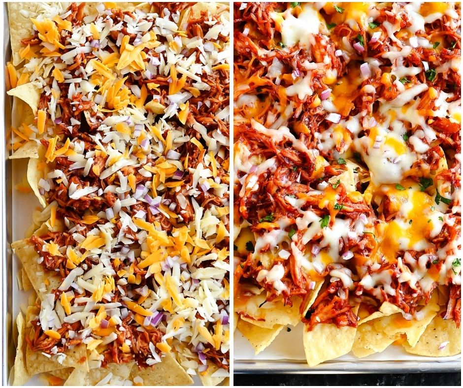 Nachos with barbecue sauce