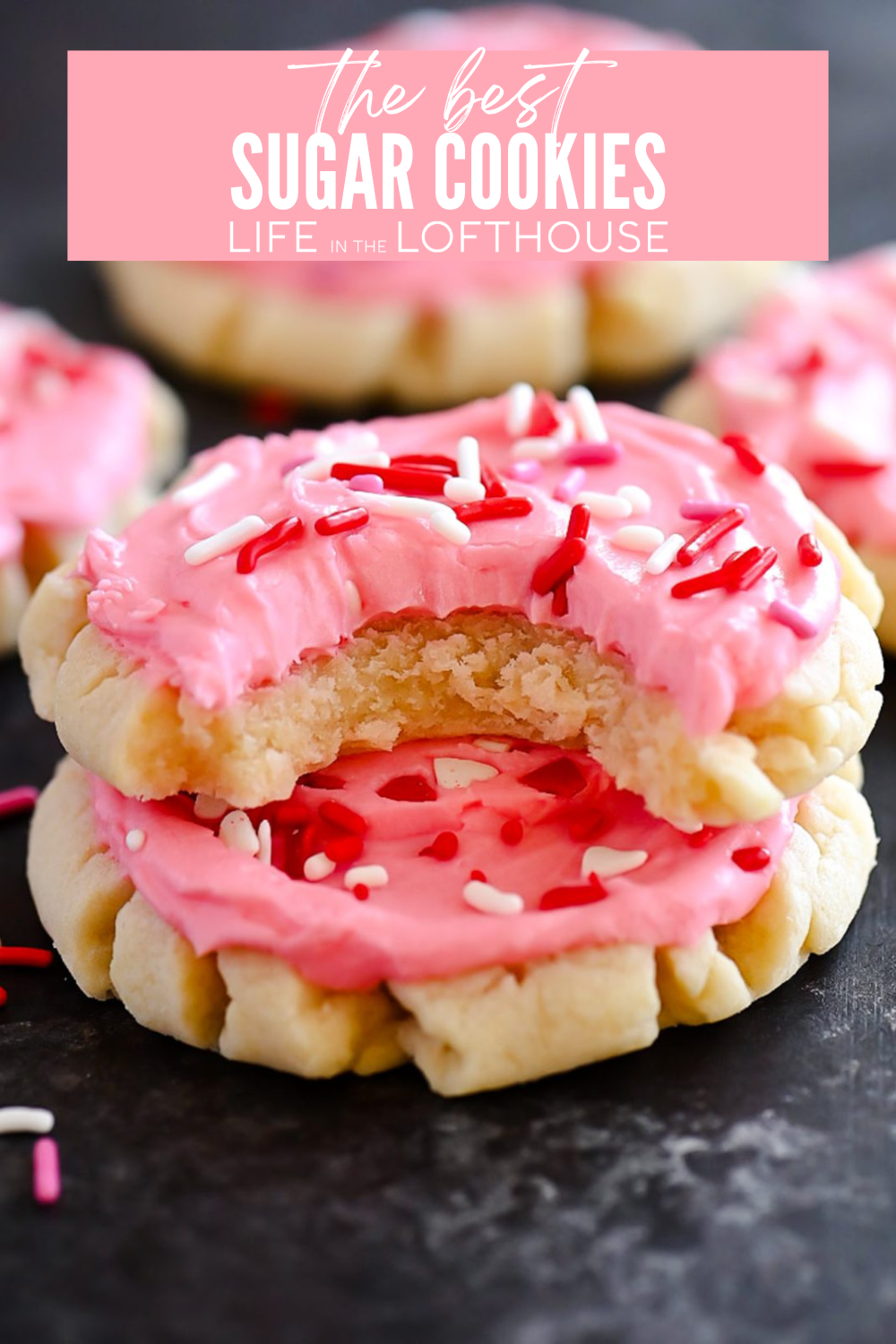 The Best Sugar Cookies stacked on top of each other