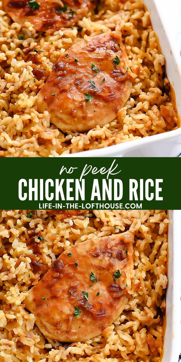 Seasoned chicken and fluffy rice bake together for one incredible dinner.