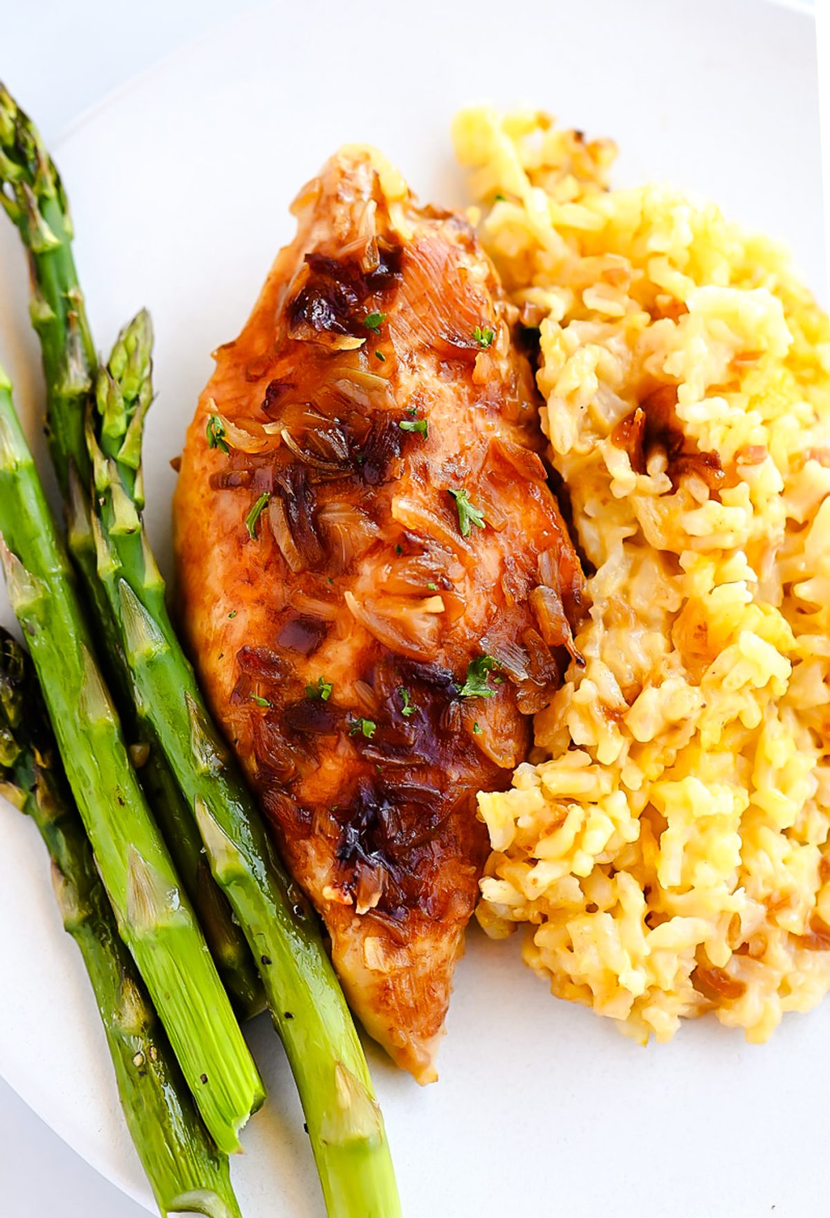 Seasoned chicken and fluffy rice baked together for one incredible dinner.