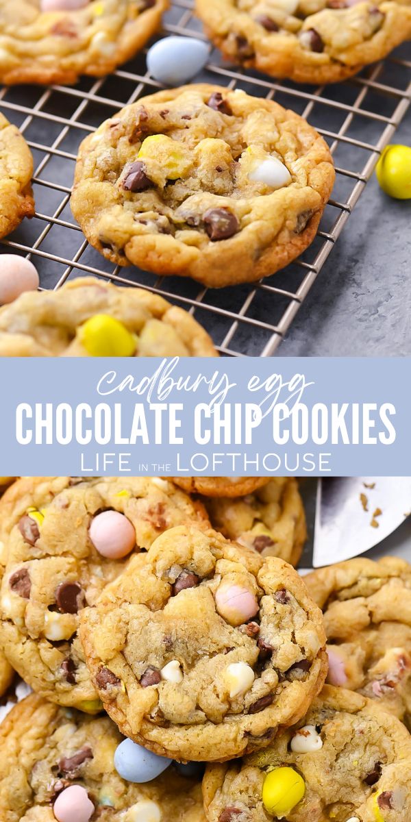 Chocolate Chip Cookies with Cadbury Eggs