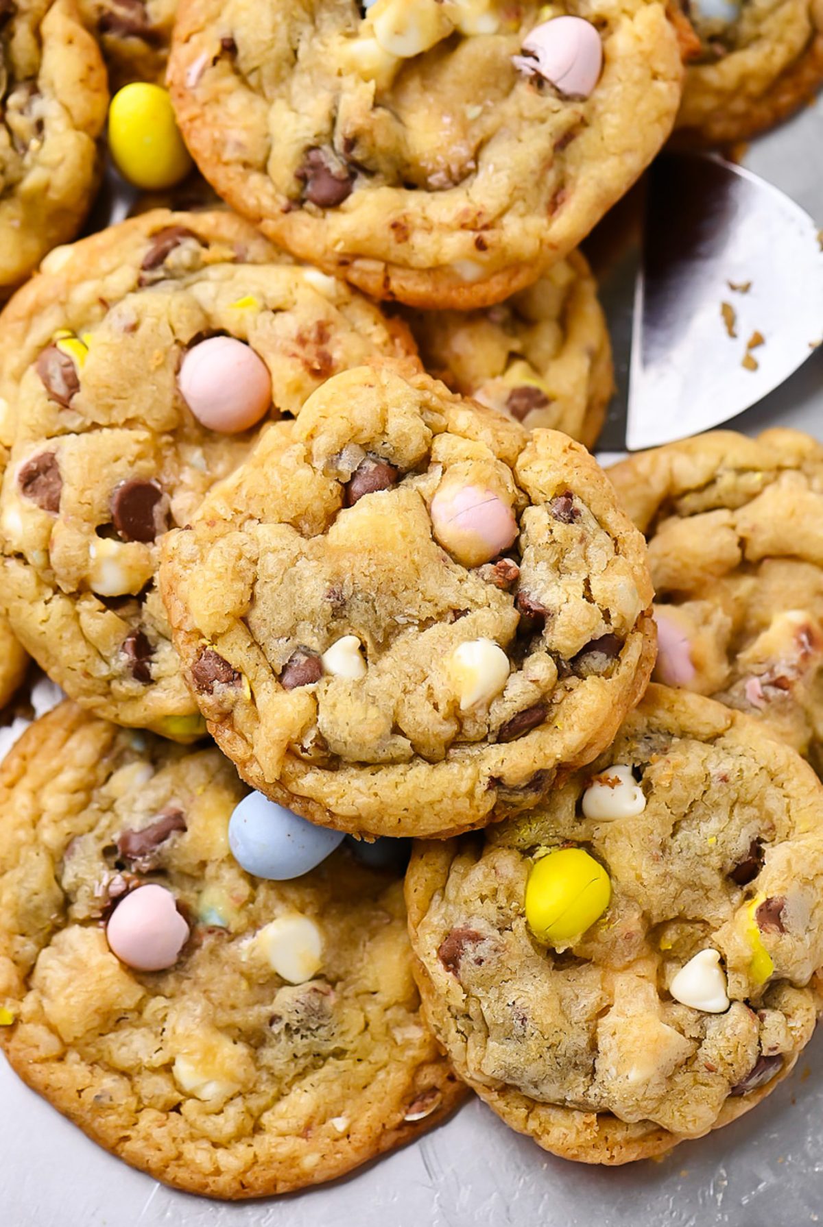 Chocolate Chip Cookies with Mini Cadbury Eggs