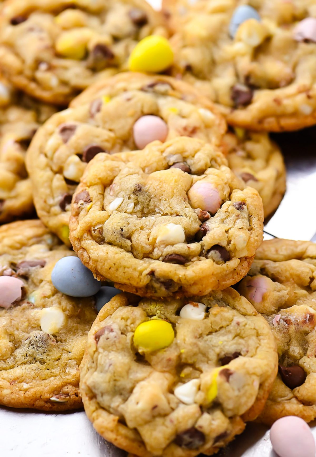 Chocolate Chip Cookies with Mini Cadbury Eggs