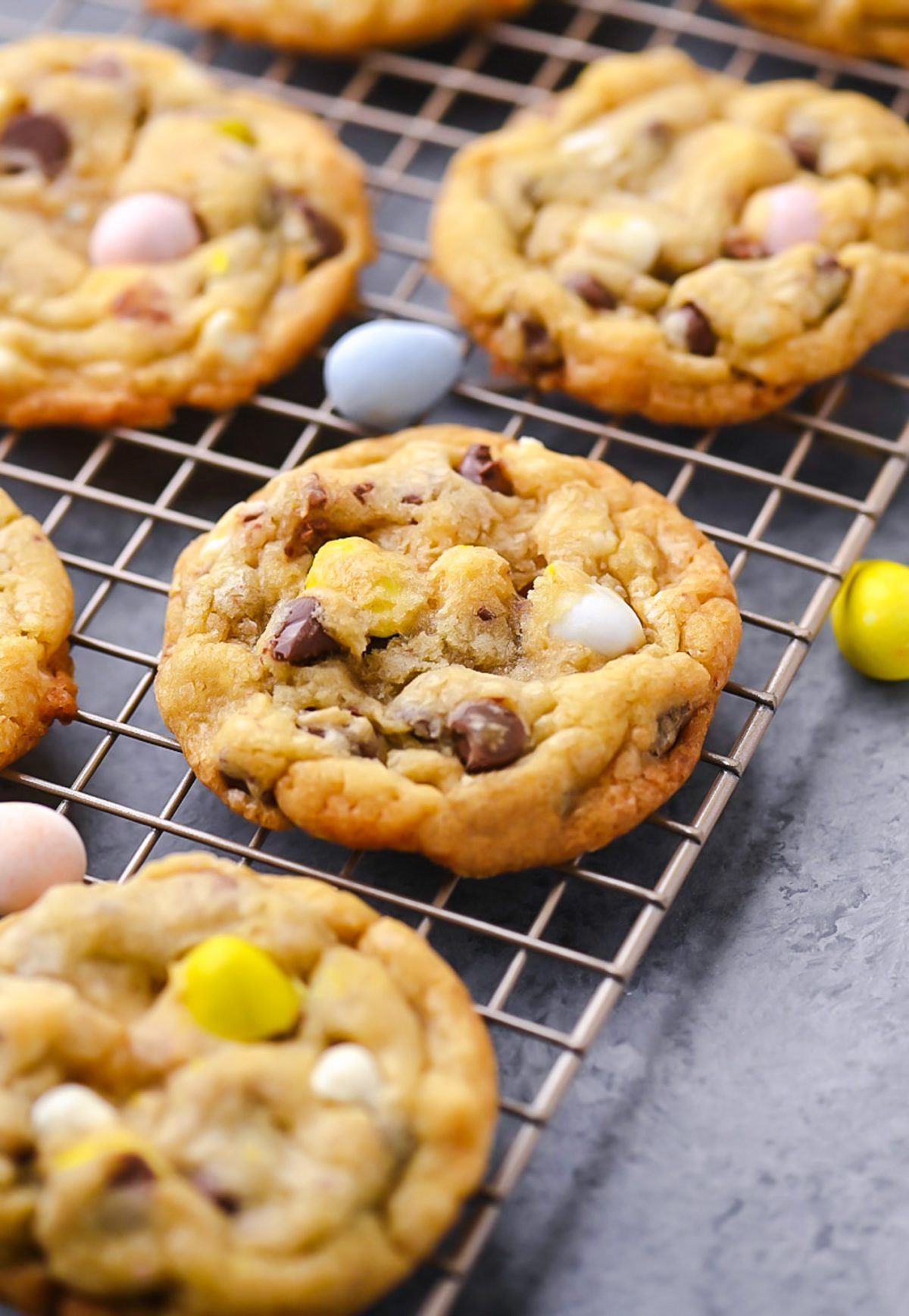 Chocolate Chip Cookies with Mini Cadbury Eggs
