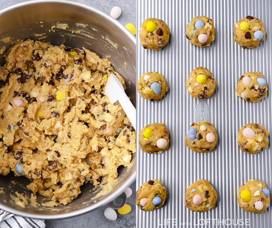 Chocolate Chip Cookies with Mini Cadbury Eggs