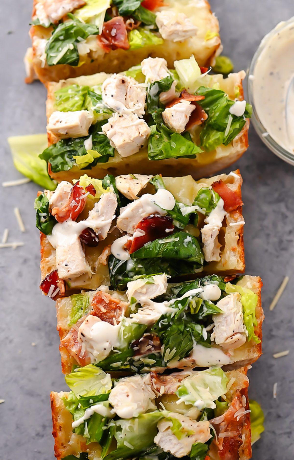 Chicken Caesar Garlic Bread