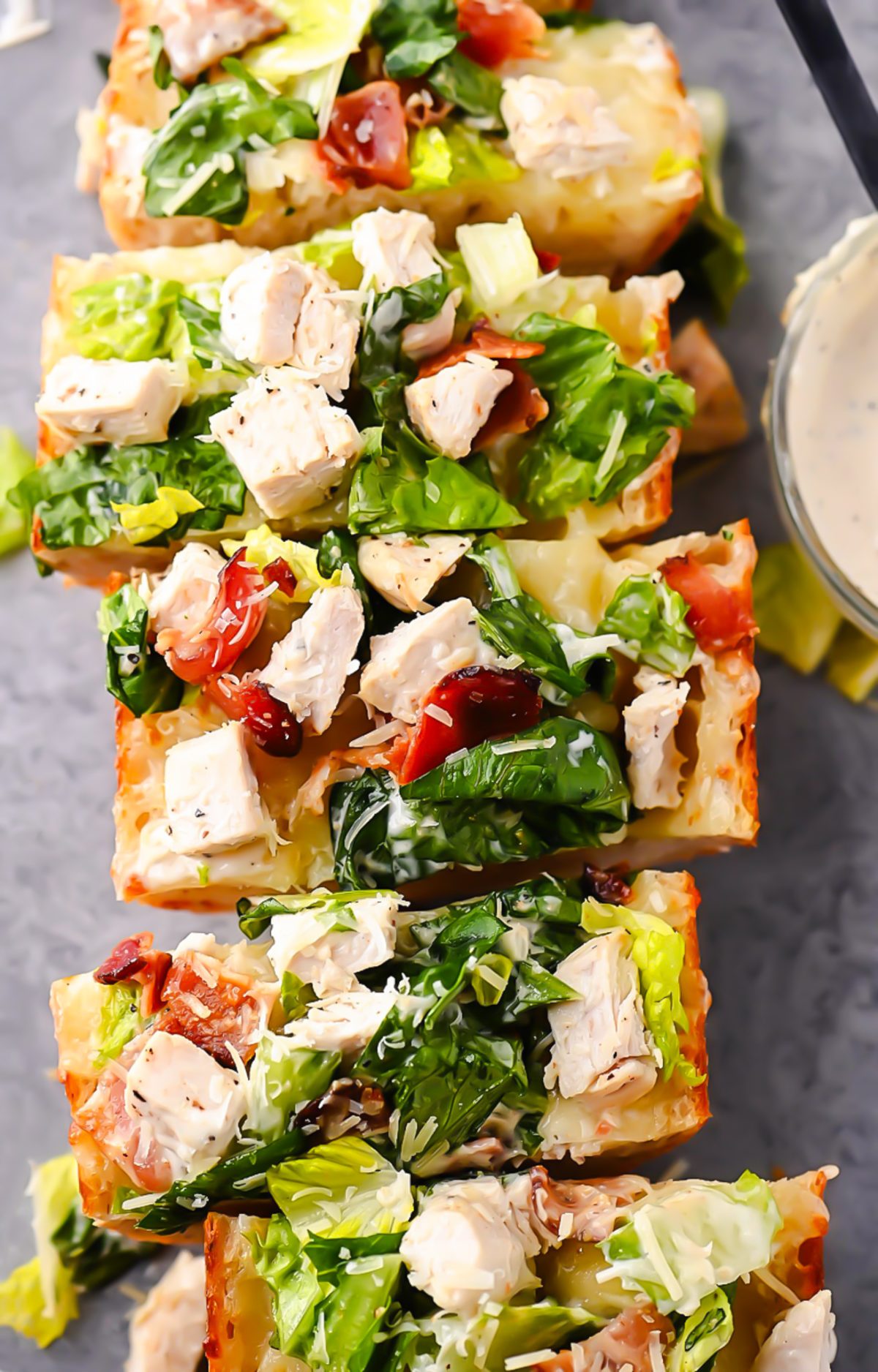 Chicken Caesar Garlic Bread