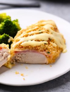 Easy Chicken Cordon Bleu with Parmesan-Dijon Cream Sauce