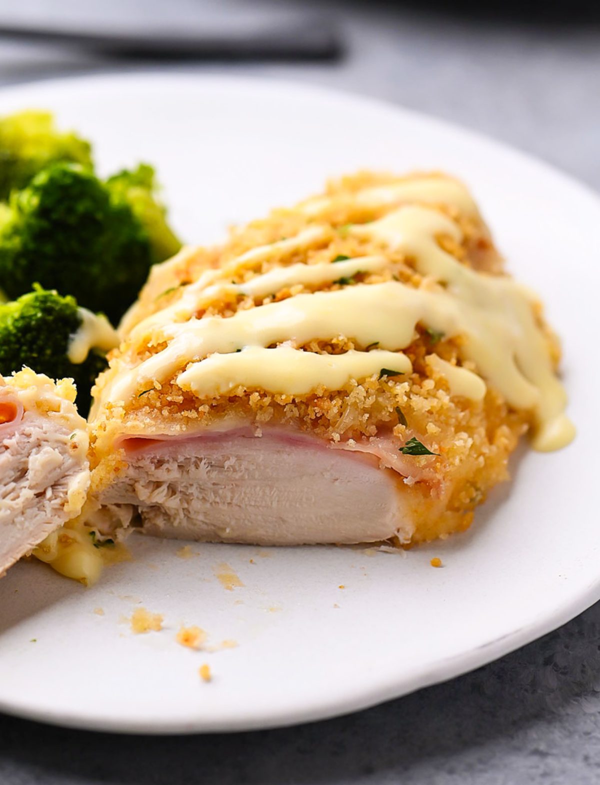 Easy Chicken Cordon Bleu with Parmesan-Dijon Cream Sauce