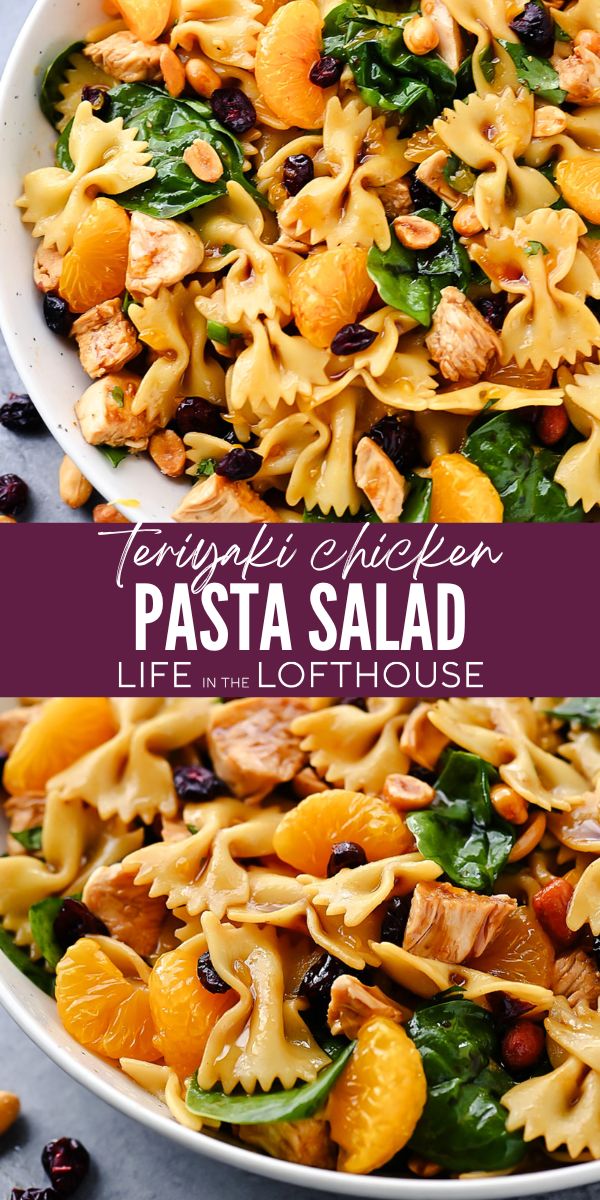 Teriyaki Chicken and Spinach Pasta Salad