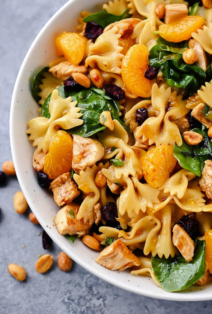 Teriyaki Chicken and Spinach Pasta Salad