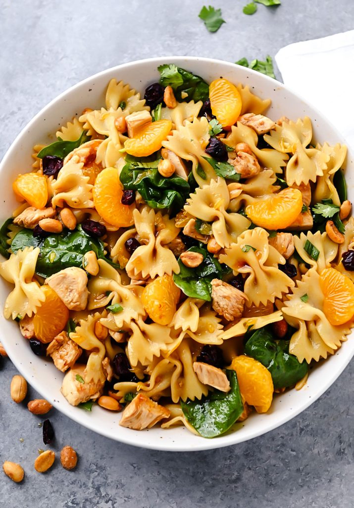 Teriyaki Chicken and Spinach Pasta Salad