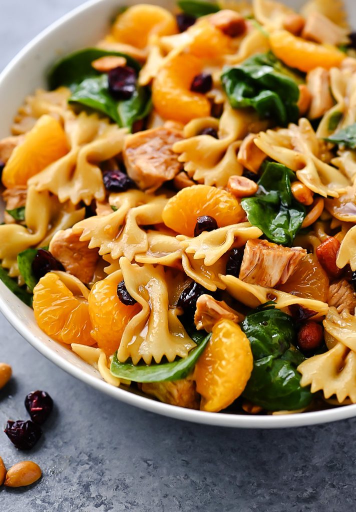 Teriyaki Chicken and Spinach Pasta Salad