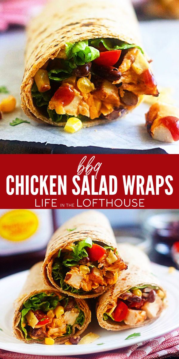 BBQ Chicken Salad Wraps